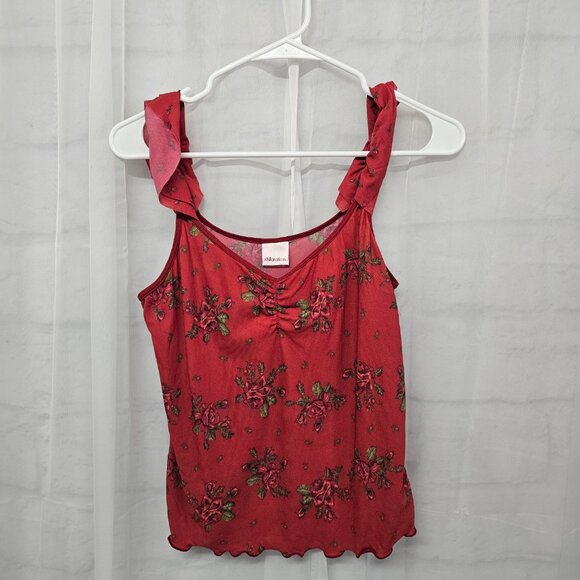 Xhiliration Y2K Babydoll Tank Mesh Floral Whimsigoth Fairy XXL Deadstock Vintage - Picture 6 of 10
